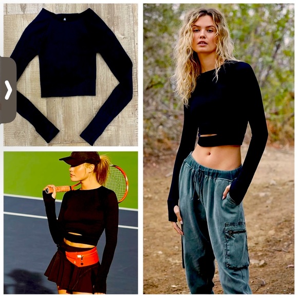 FP Movement by Free People Tops - COPY - FP movement cut out crop black m/l